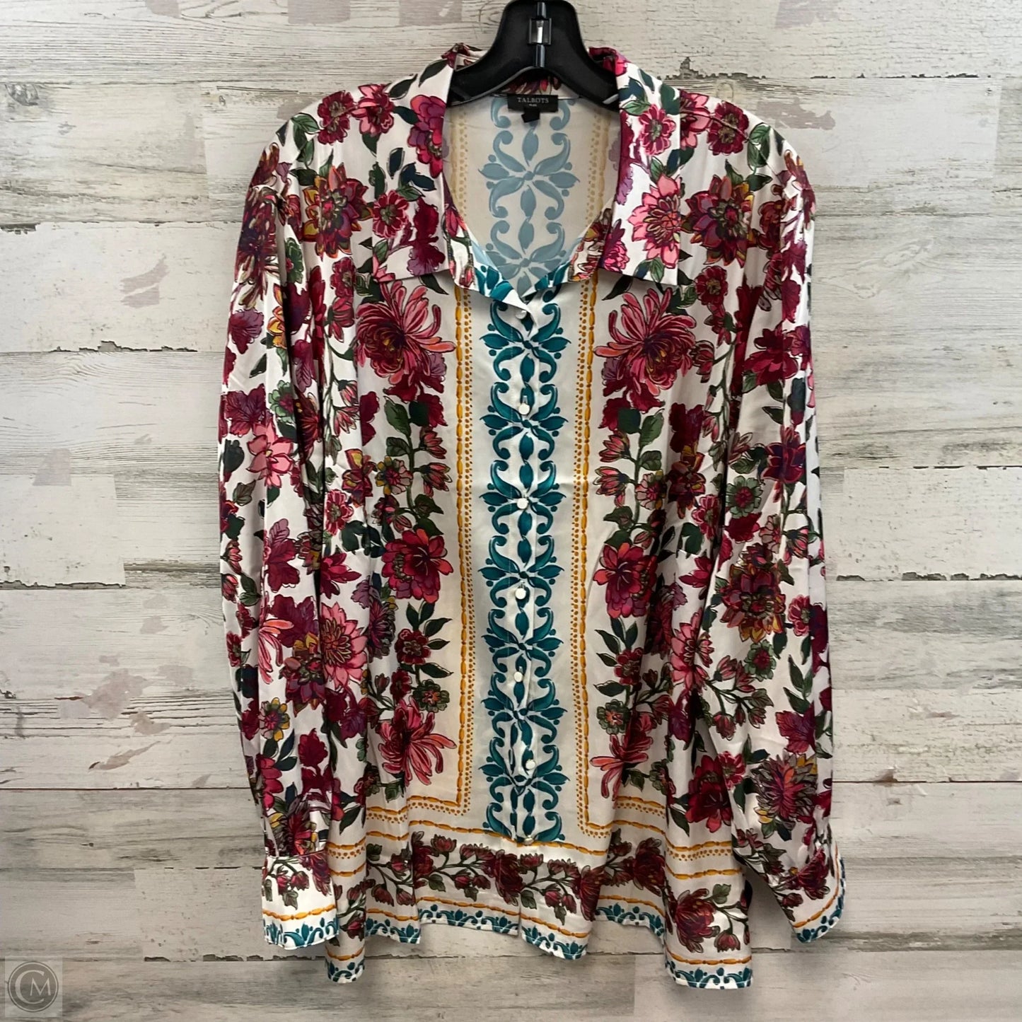 Blouse Long Sleeve By Talbots In Pink, Size: 3x