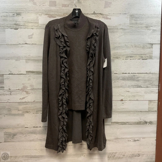 Top 2pc Long Sleeve By Tribal In Brown, Size: M