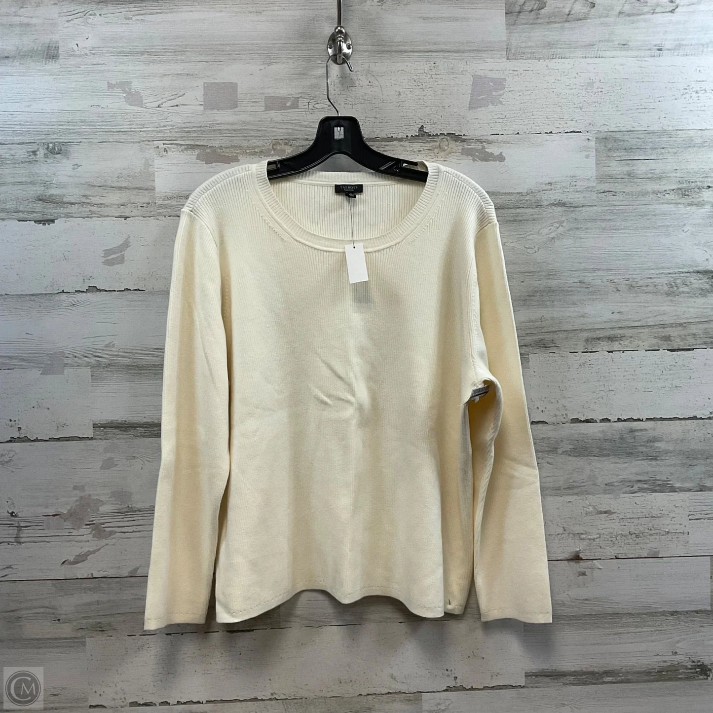 Top Long Sleeve By Talbots In Cream, Size: 3x