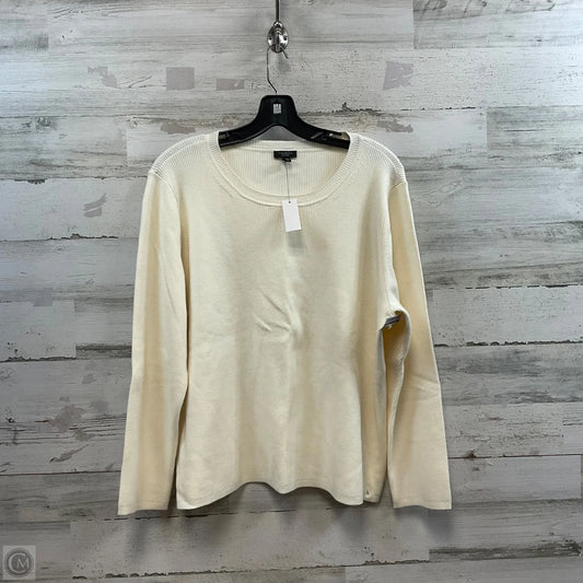 Top Long Sleeve By Talbots In Cream, Size: 3x