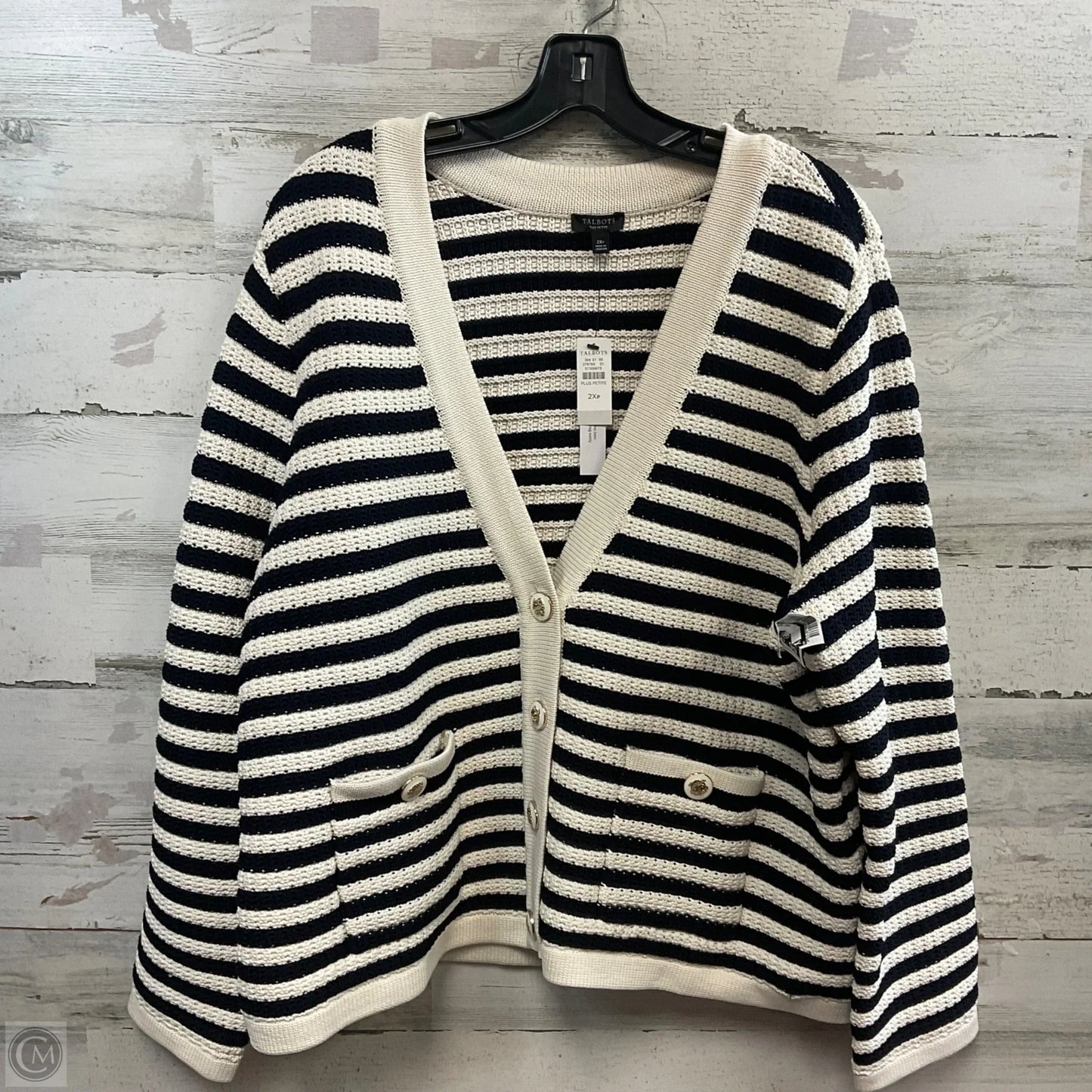 Sweater Cardigan By Talbots In Cream, Size: 2x