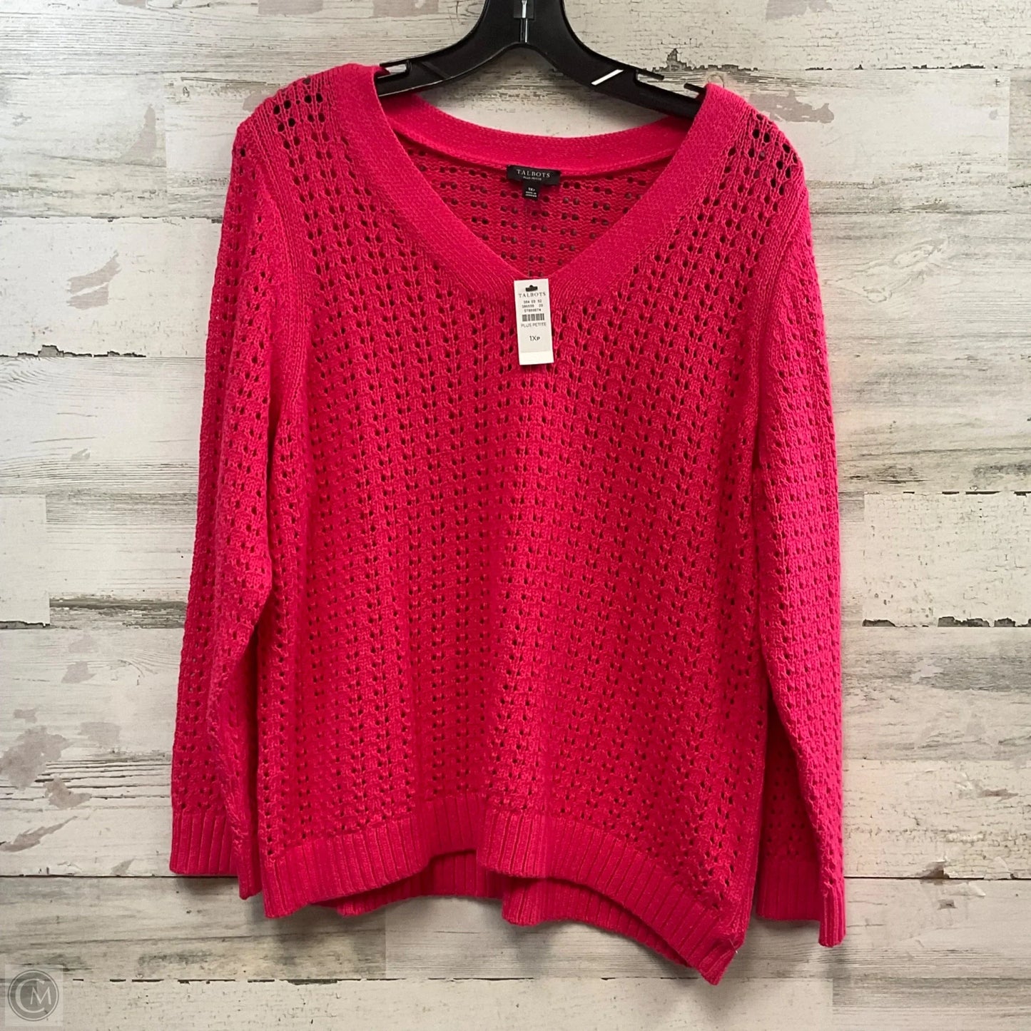 Sweater By Talbots In Pink, Size: 1x