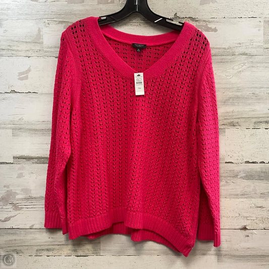 Sweater By Talbots In Pink, Size: 1x