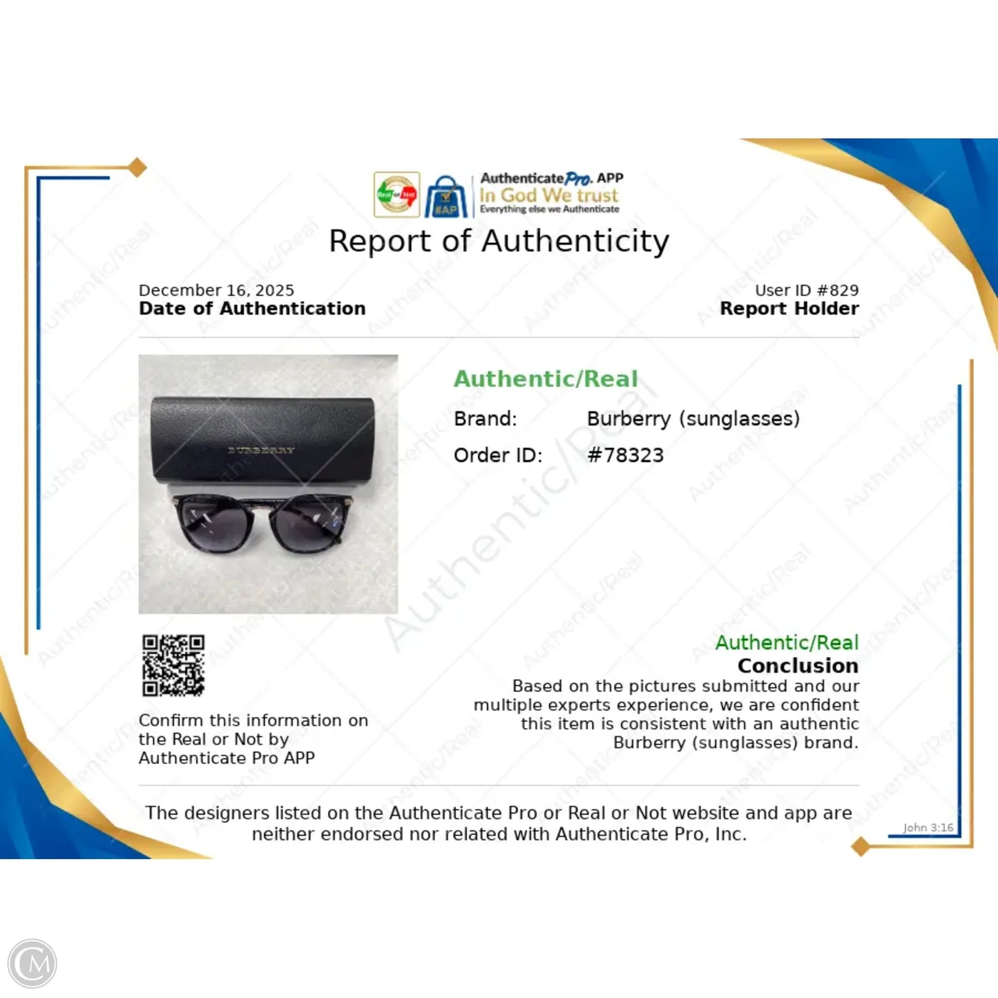 Sunglass Case Luxury Designer By Burberry