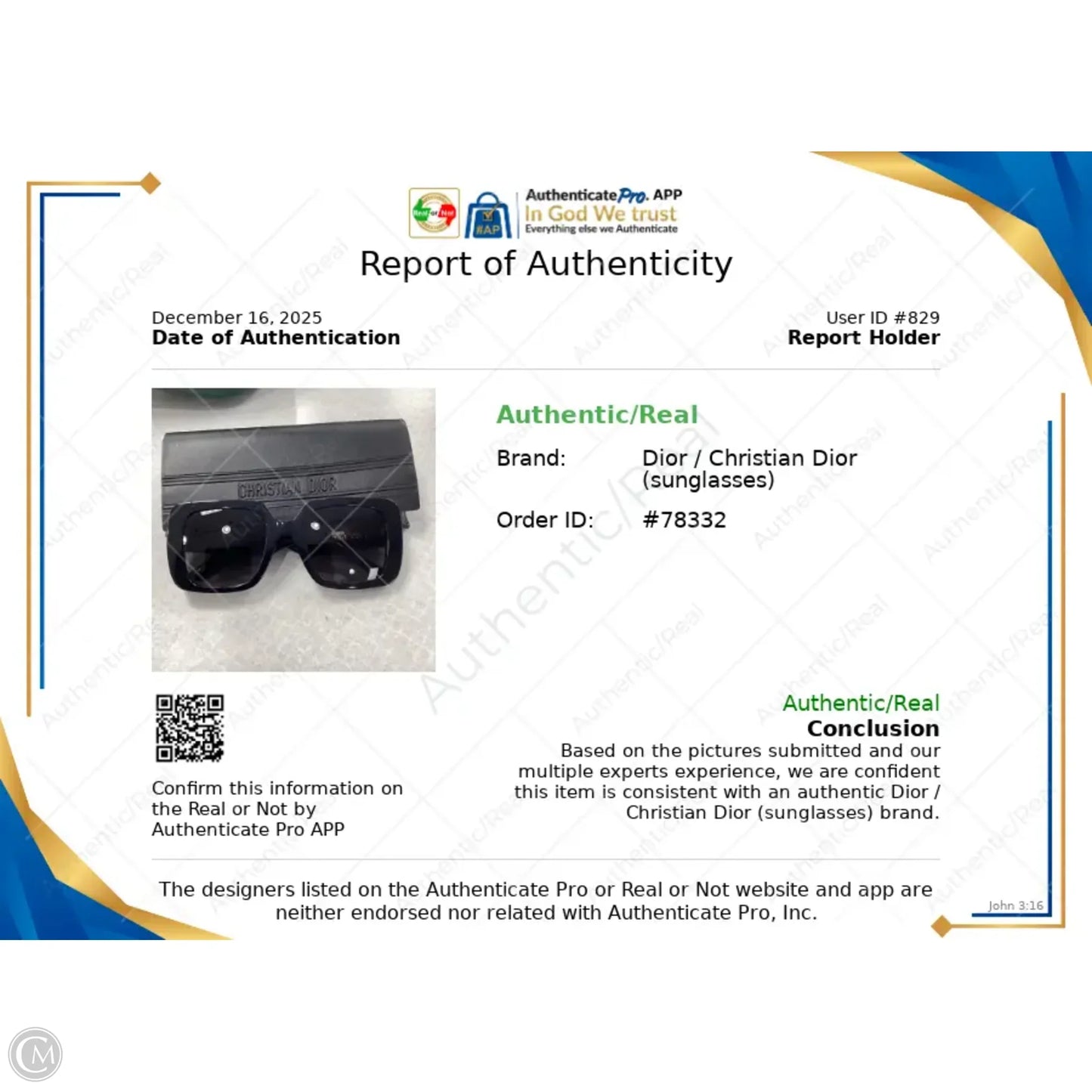 Sunglasses Luxury Designer By Dior