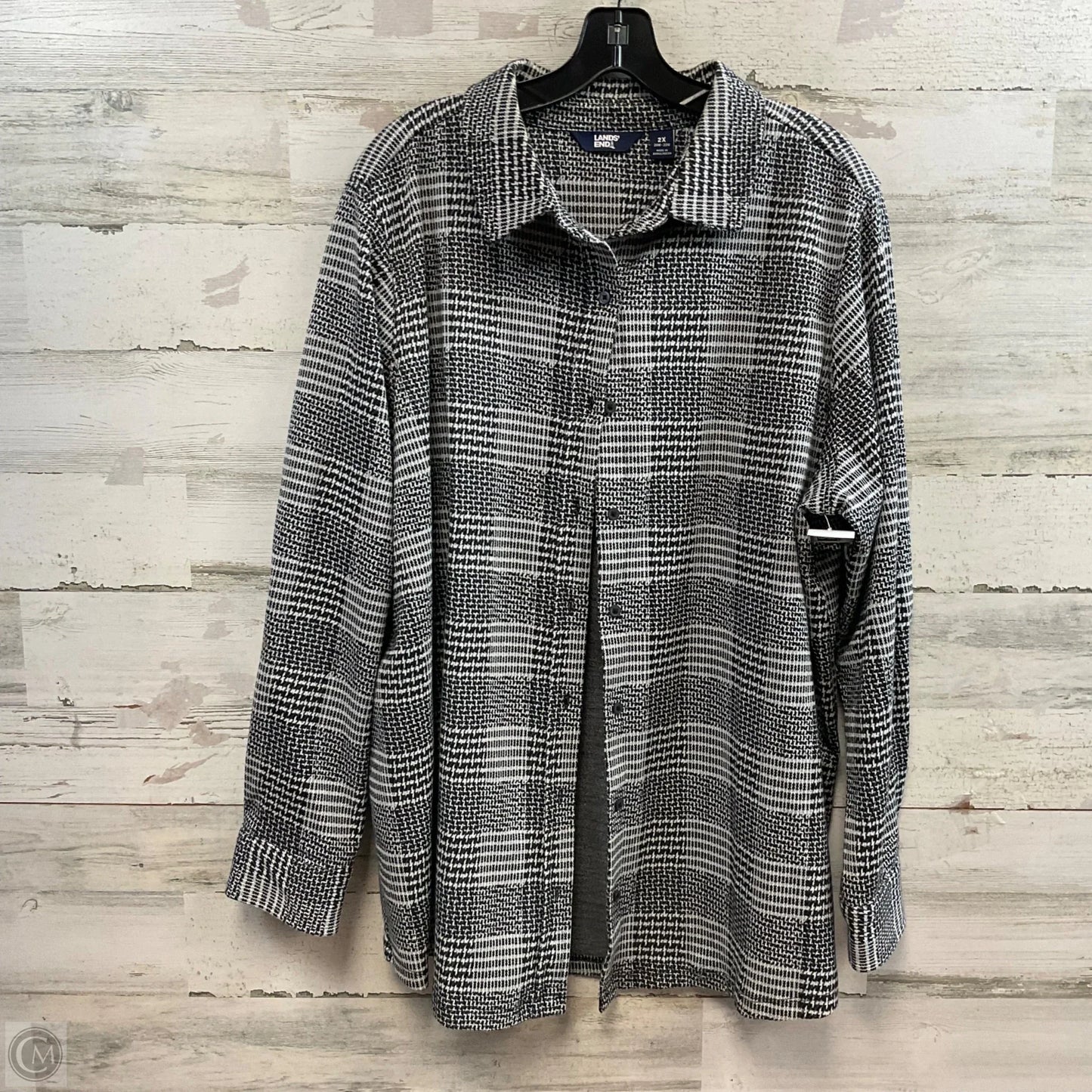 Top Long Sleeve By Lands End In Black, Size: 2x