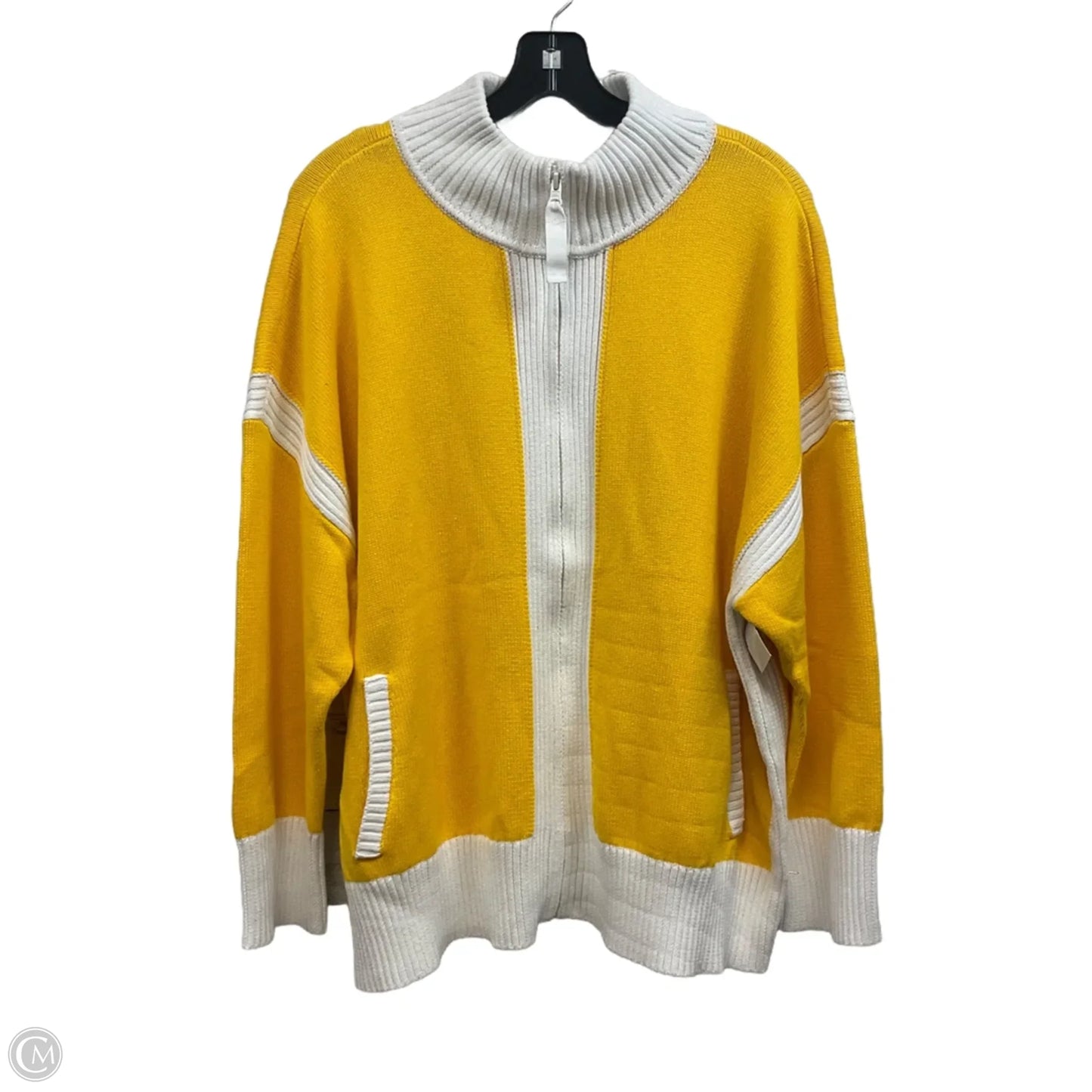 Sweater Cardigan By Talbots In Yellow, Size: 3x