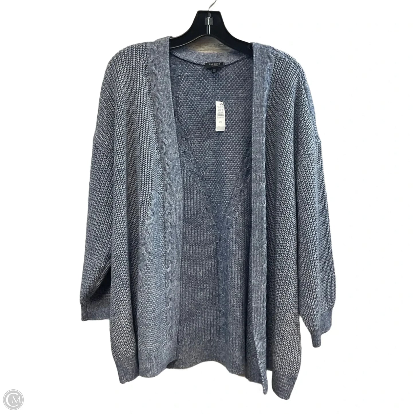 Sweater Cardigan By Talbots In Blue, Size: 2x