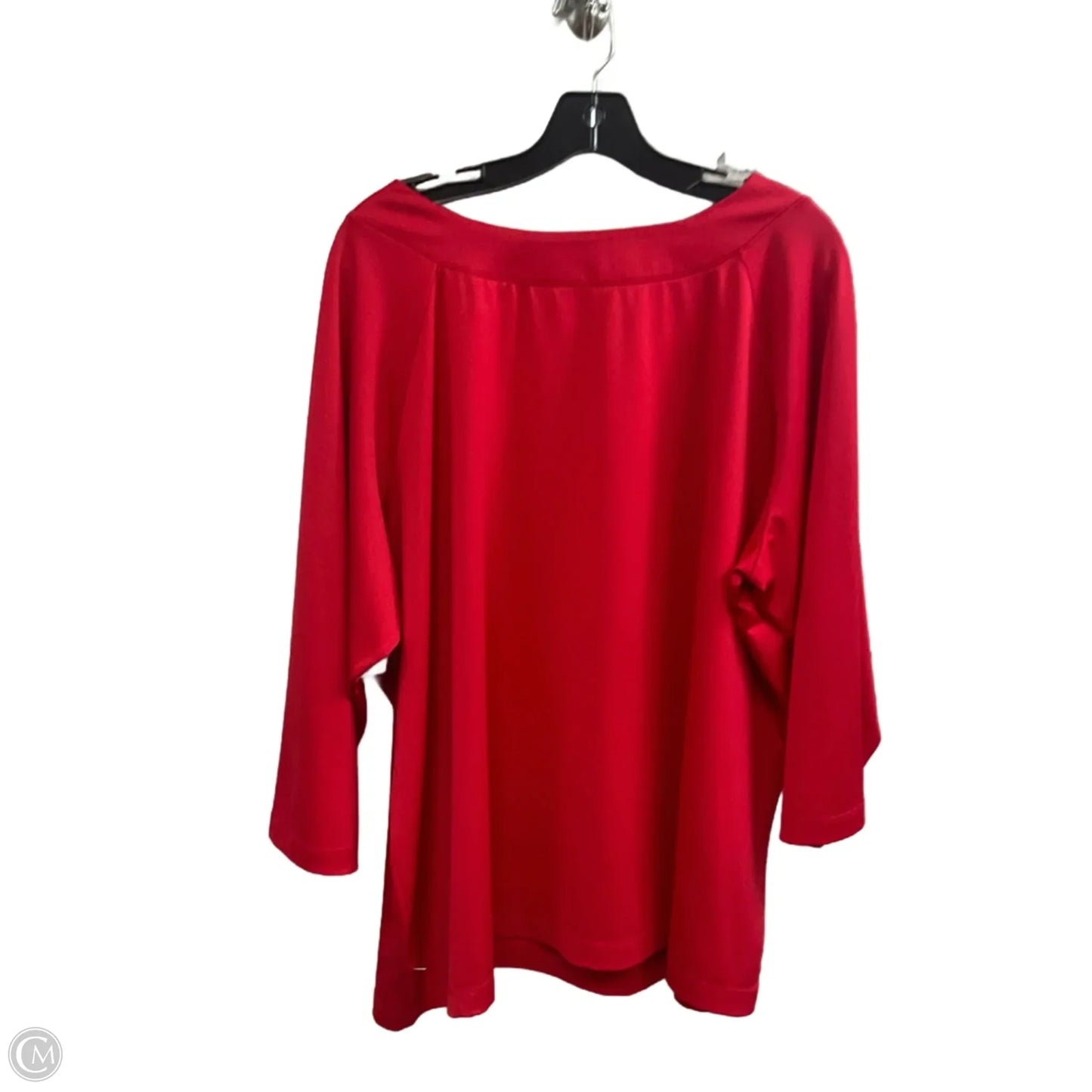 Top Long Sleeve By Susan Graver In Red, Size: 3x