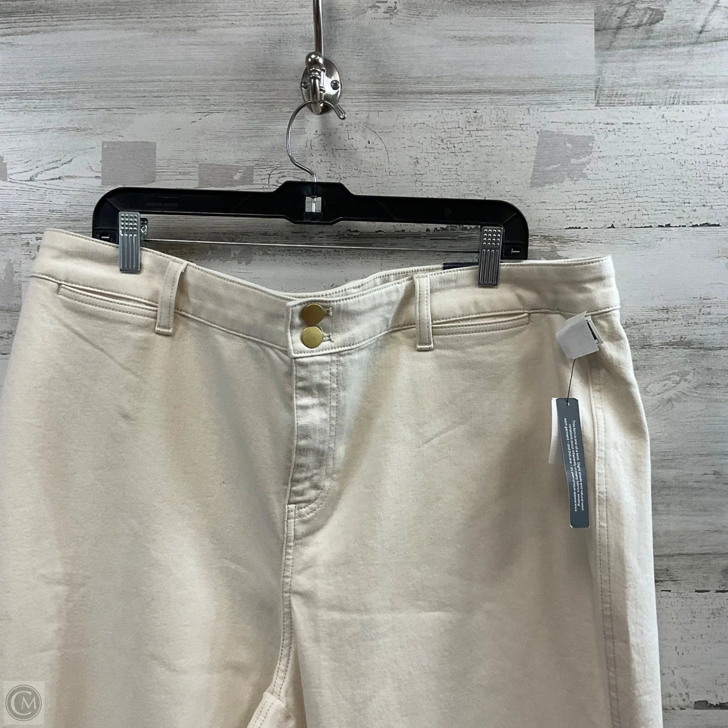 Jeans Straight By Talbots In Cream Denim, Size: 20