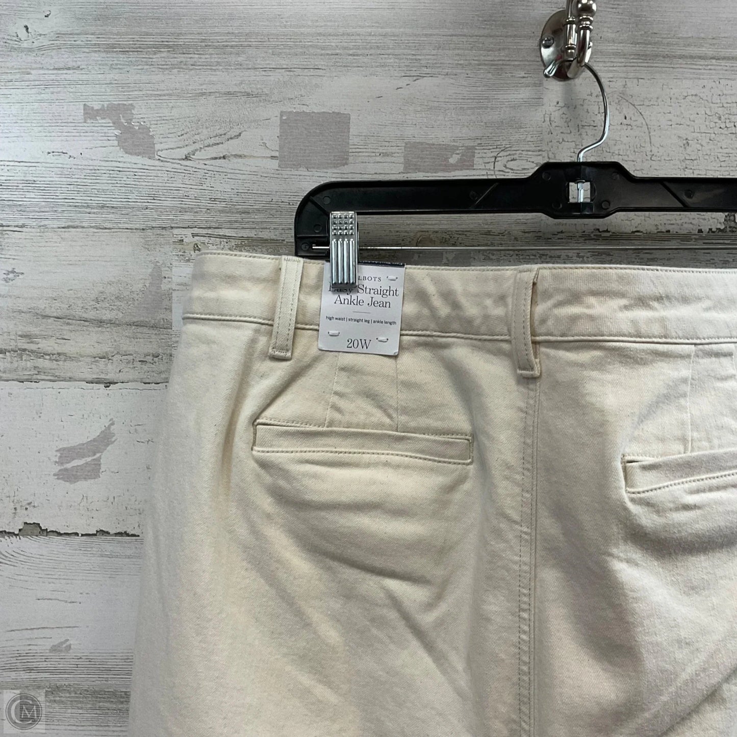Jeans Straight By Talbots In Cream Denim, Size: 20