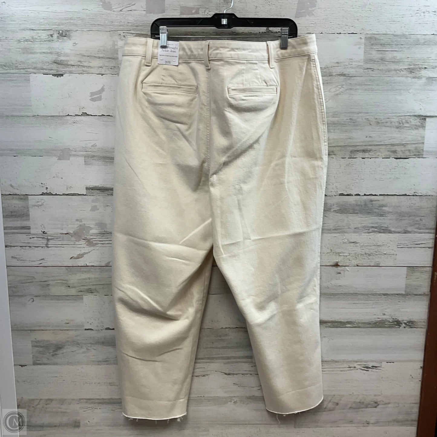 Jeans Straight By Talbots In Cream Denim, Size: 20