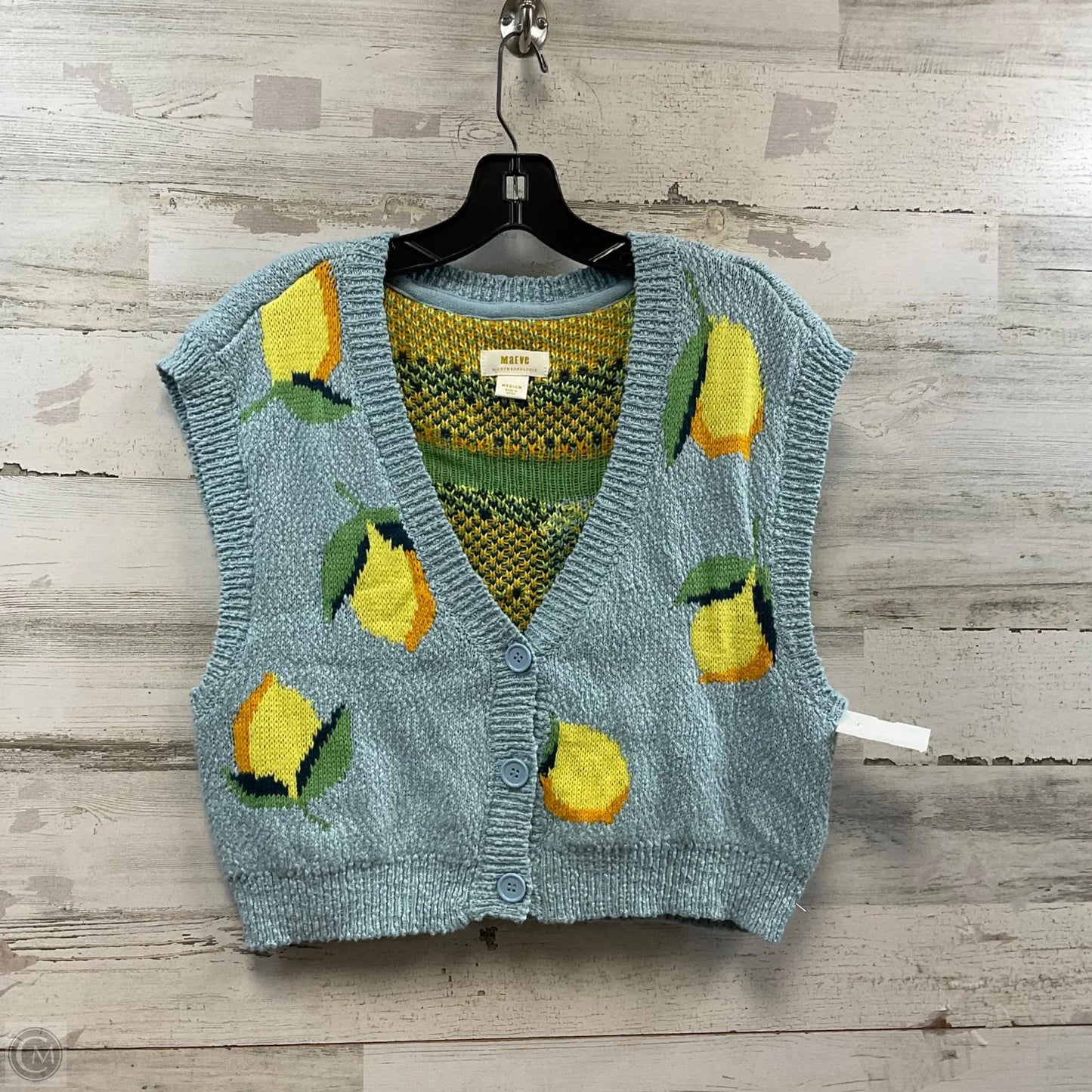 Vest Sweater By Maeve In Blue, Size: M