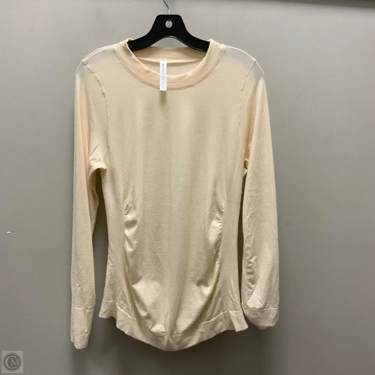 Athletic Top Long Sleeve Crewneck By Athleta In Cream, Size: Xl