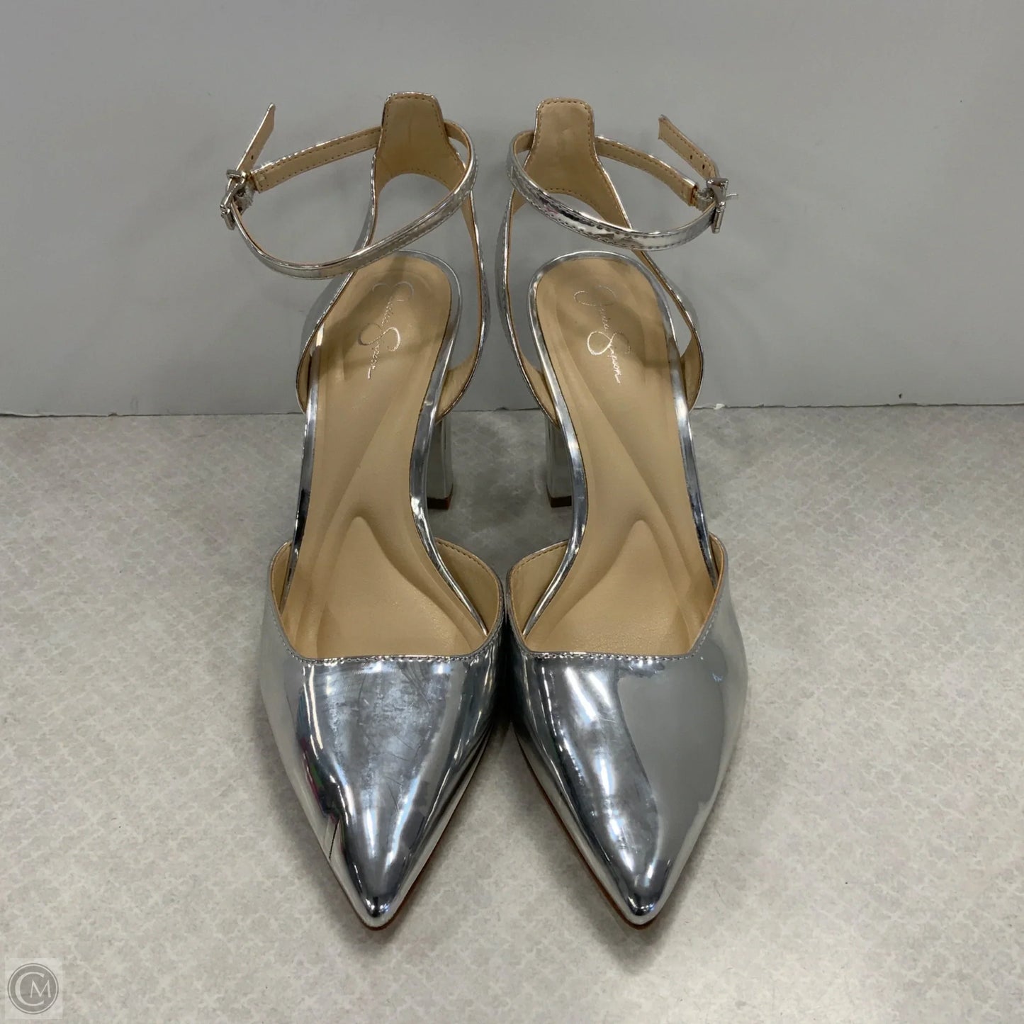 Shoes Heels Block By Jessica Simpson In Silver, Size: 10