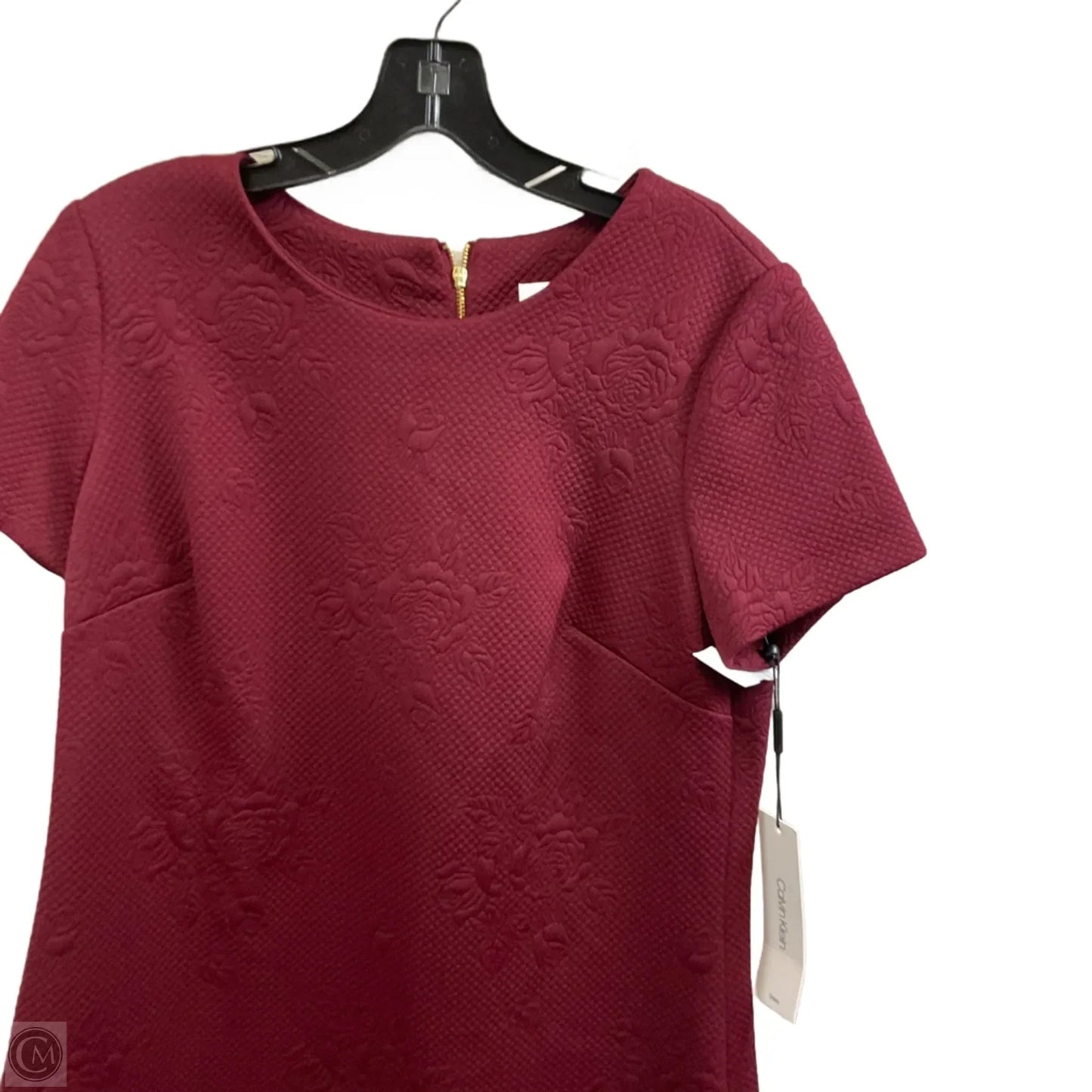 Dress Work By Calvin Klein In Maroon, Size: M