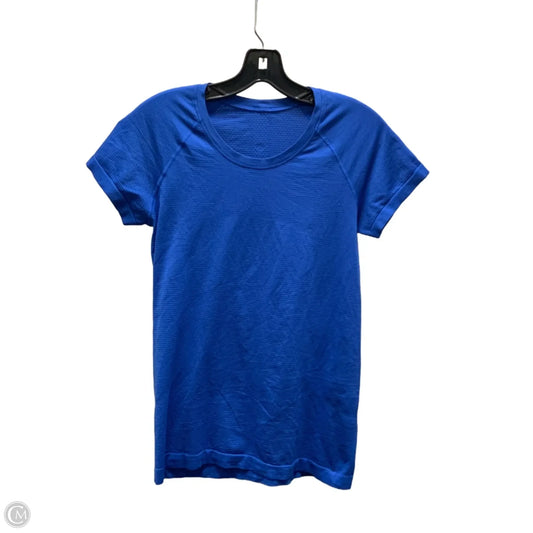Athletic Top Short Sleeve By Lululemon In Blue, Size: M