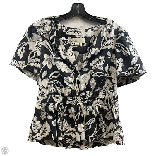 Top Short Sleeve By Anthropologie In Black, Size: L