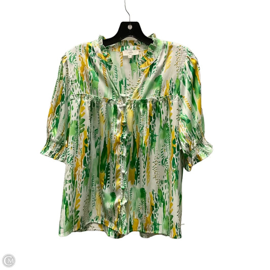 Top Short Sleeve By Entro In Green, Size: L