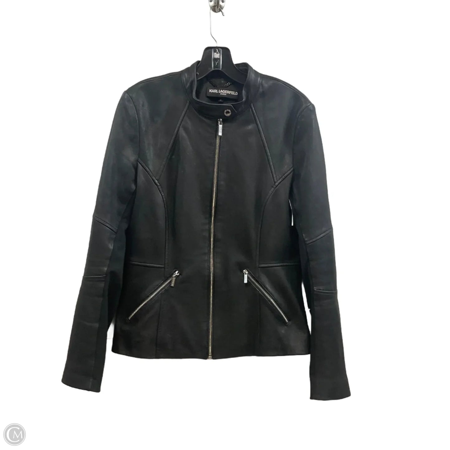 Jacket Designer By Karl Lagerfeld In Black, Size: M