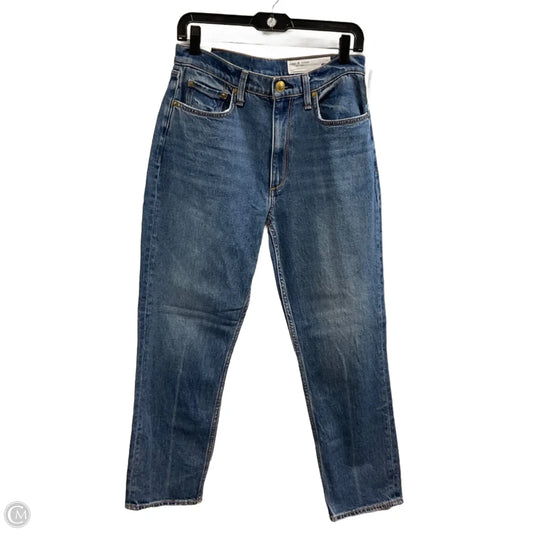 Jeans Straight By Rag And Bone In Blue Denim, Size: 4