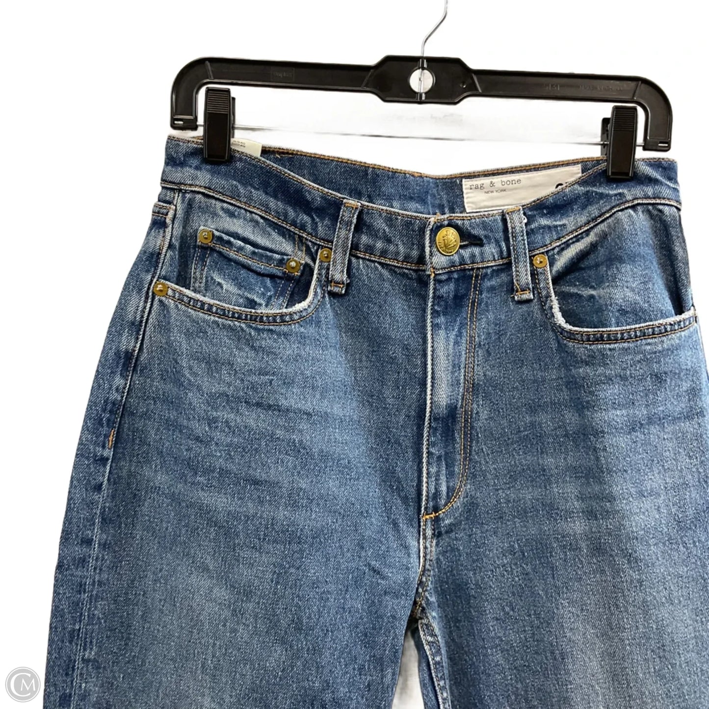 Jeans Straight By Rag And Bone In Blue Denim, Size: 4