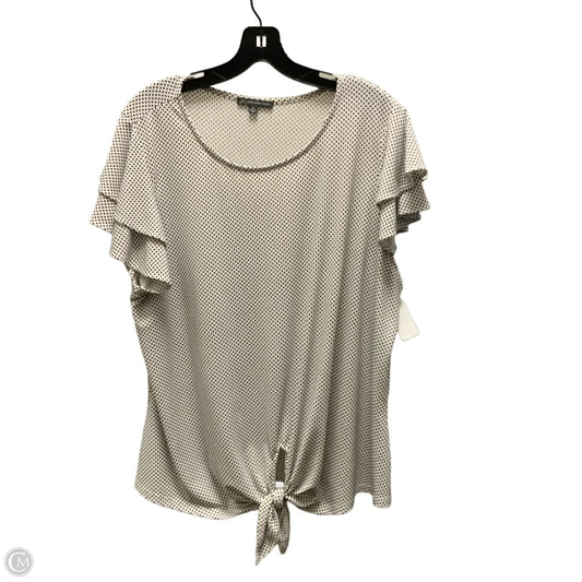 Top Short Sleeve By Adrianna Papell In Black, Size: Xl