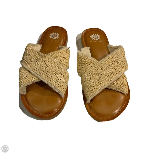 Sandals Flip Flops By Yellow Box In Tan, Size: 6