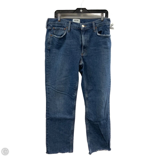 Jeans Straight By Agolde In Blue Denim, Size: 10