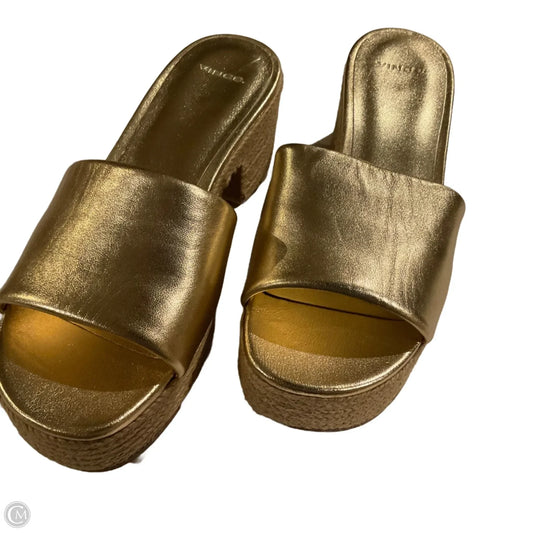 Sandals Heels Block By Vince In Gold, Size: 7