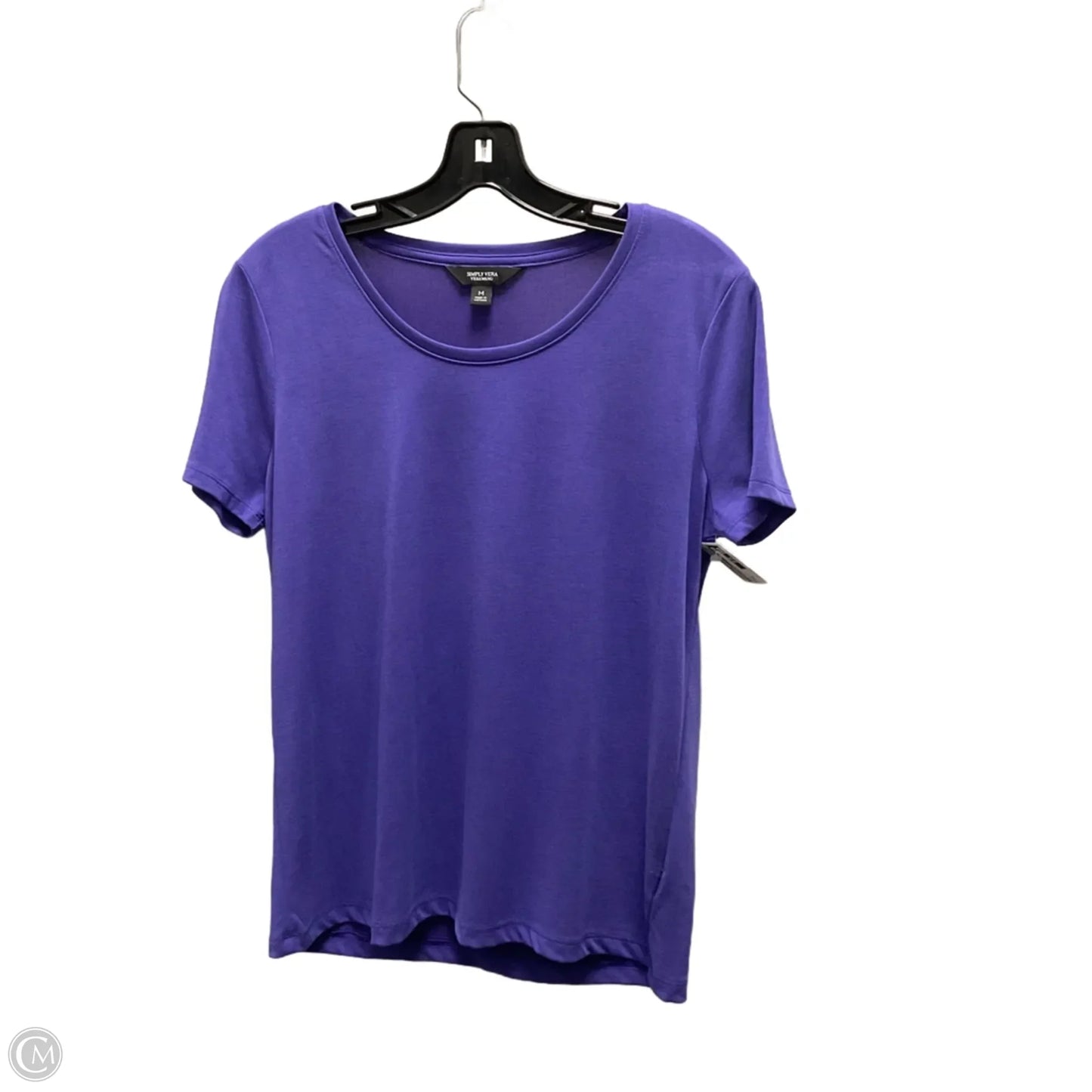 Top Short Sleeve Basic By Simply Vera In Purple, Size: M
