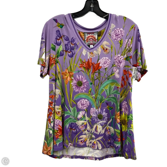 Top Short Sleeve By Johnny Was In Purple, Size: M