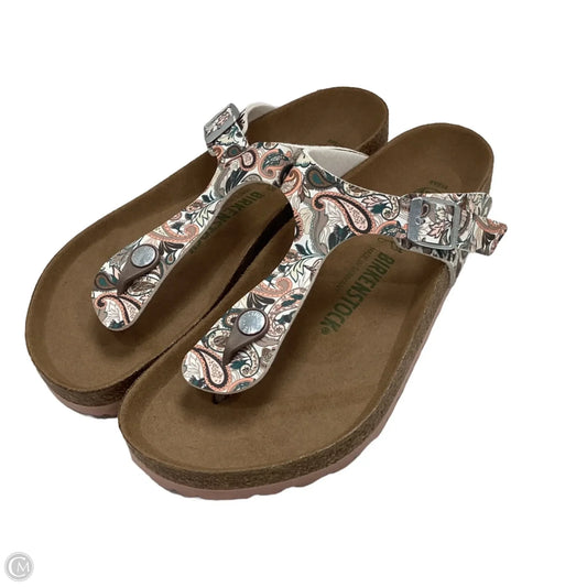 Sandals Flats By Birkenstock In Peach, Size: 8