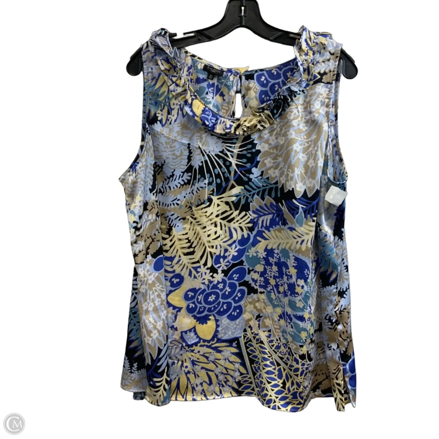 Top Sleeveless By Talbots In Blue & Cream, Size: 2x