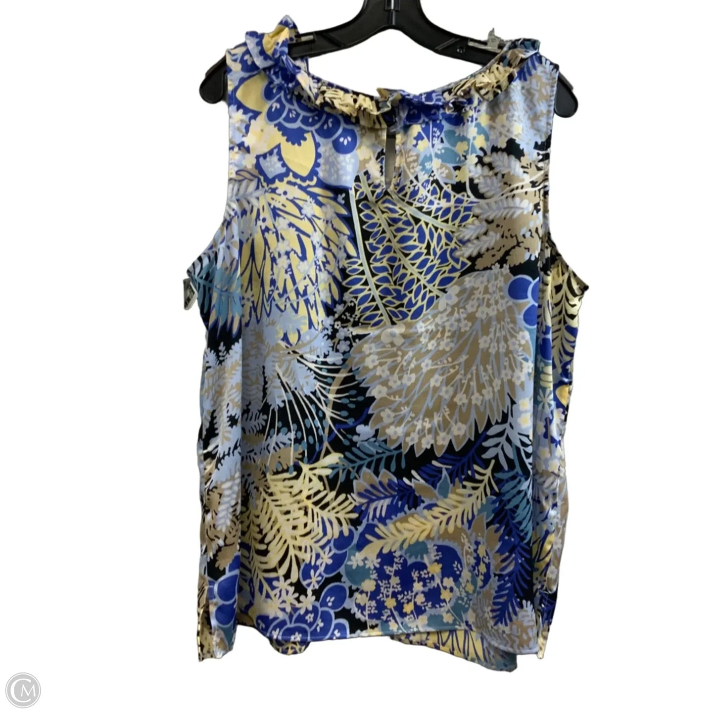 Top Sleeveless By Talbots In Blue & Cream, Size: 2x