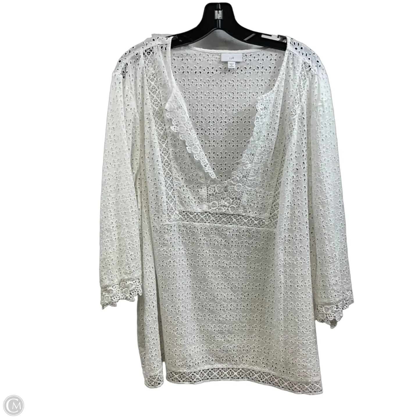 Top Long Sleeve By J. Jill In White, Size: 2x
