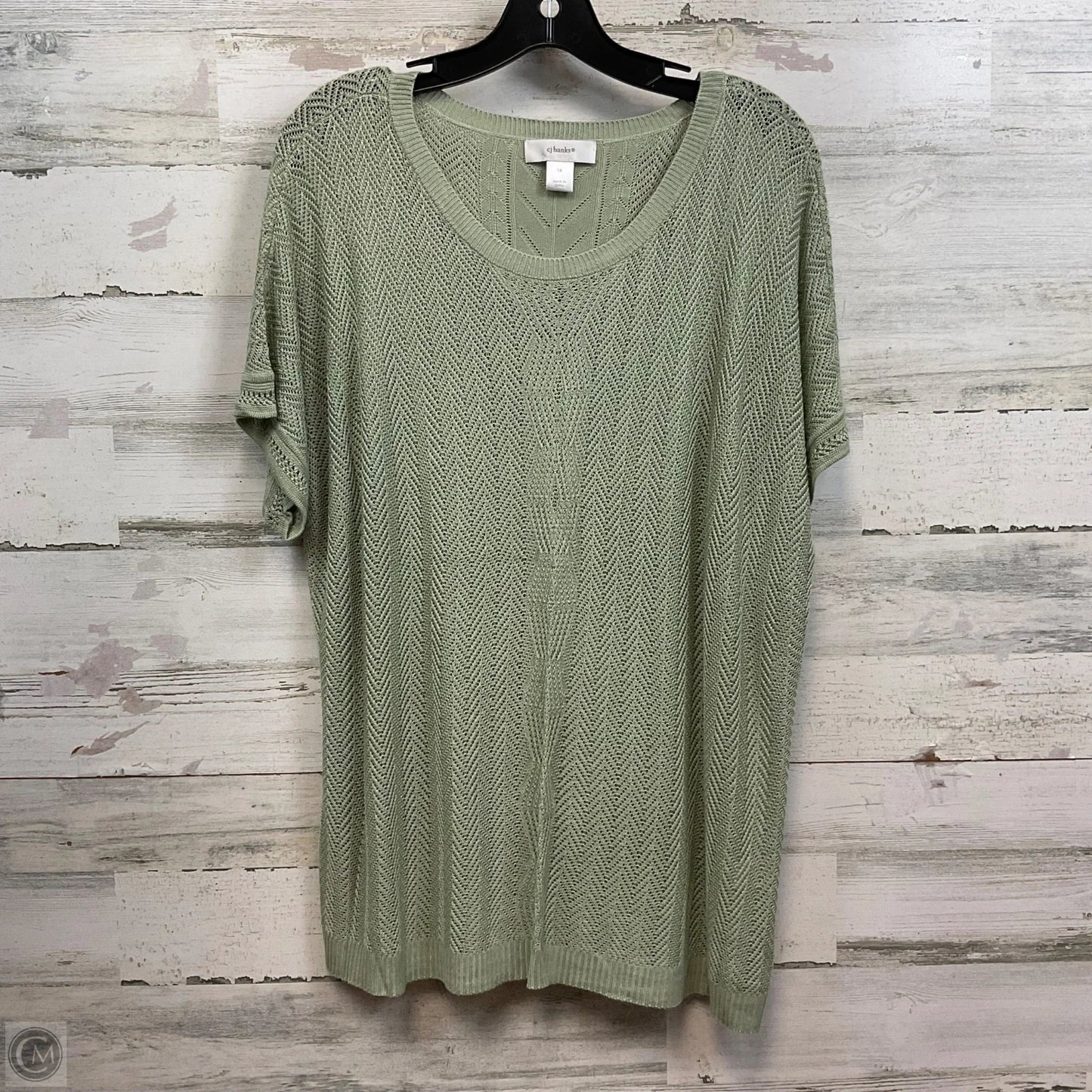 Sweater Short Sleeve By Cj Banks In Green, Size: 1x