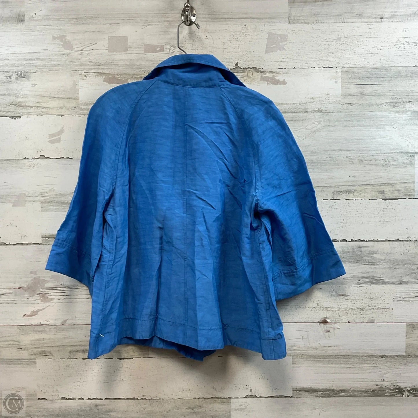 Top Long Sleeve Designer By Lafayette 148 In Blue, Size: L