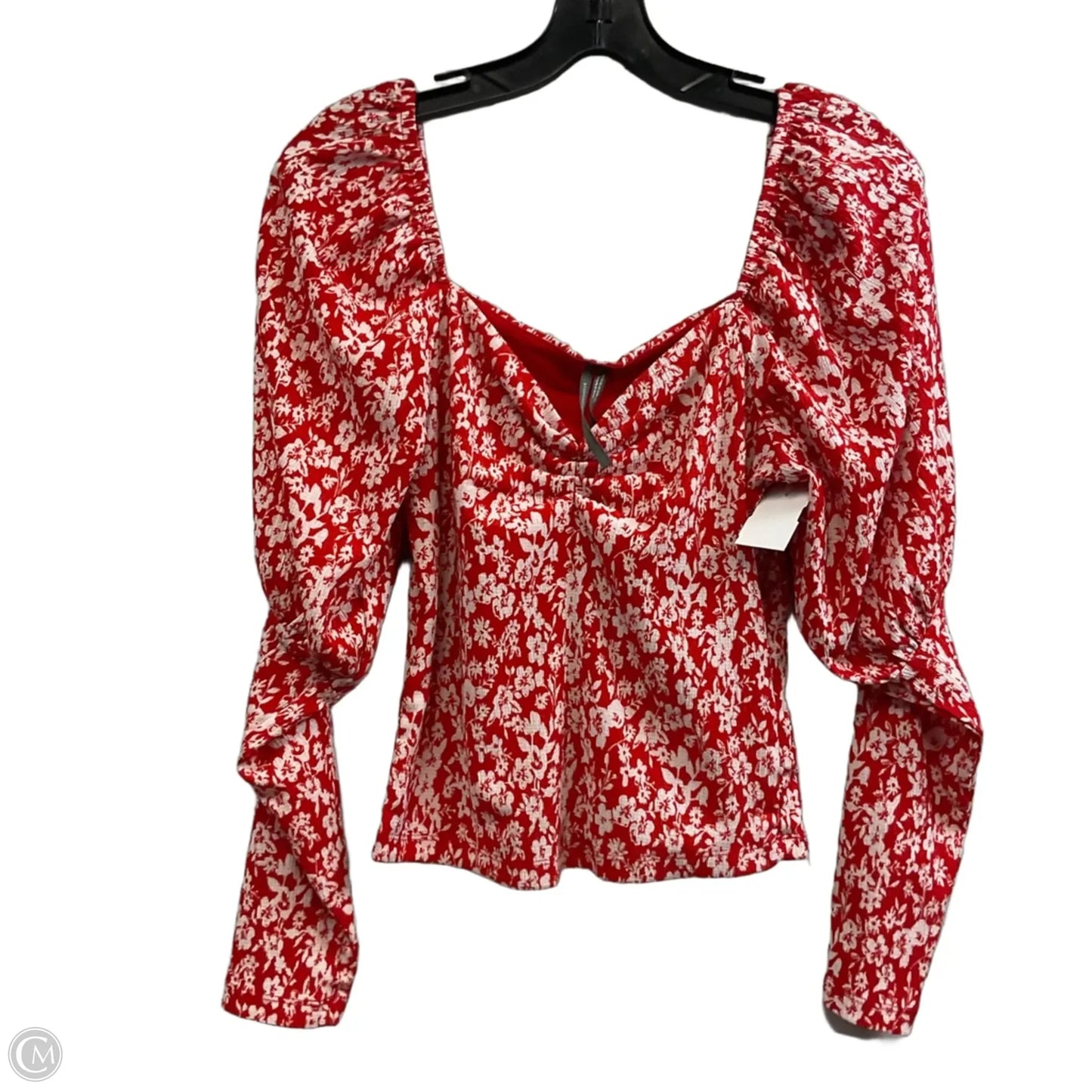 Top Long Sleeve By Anthropologie In Red, Size: Xs