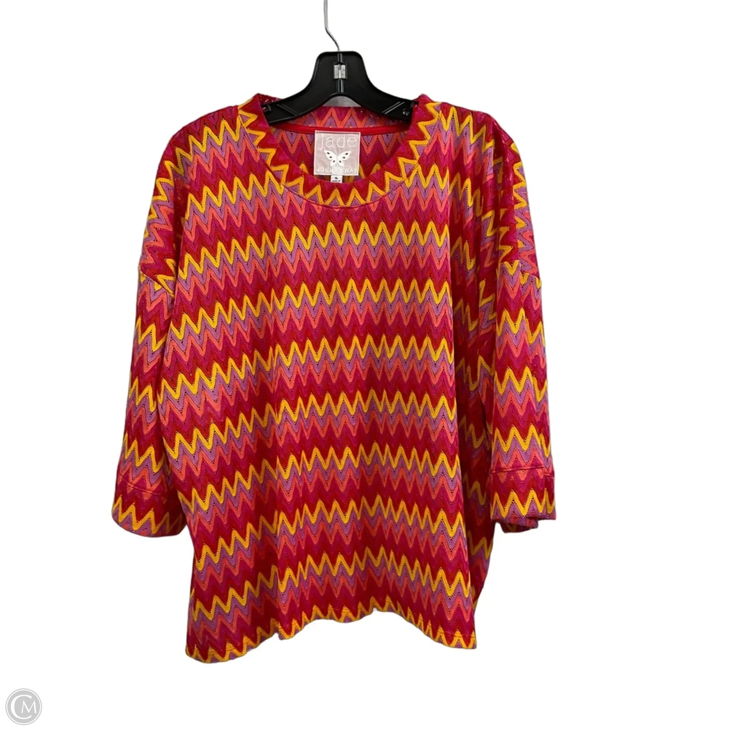 Top 2pc Short Sleeve By Johnny Was In Red, Size: Xl