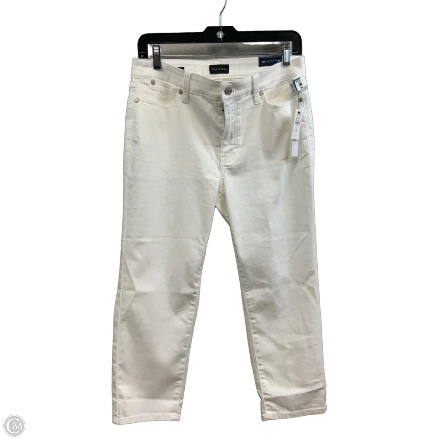 Jeans Cropped By Talbots In White Denim, Size: 6p