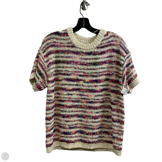 Sweater Short Sleeve By Flat White In Cream, Size: S