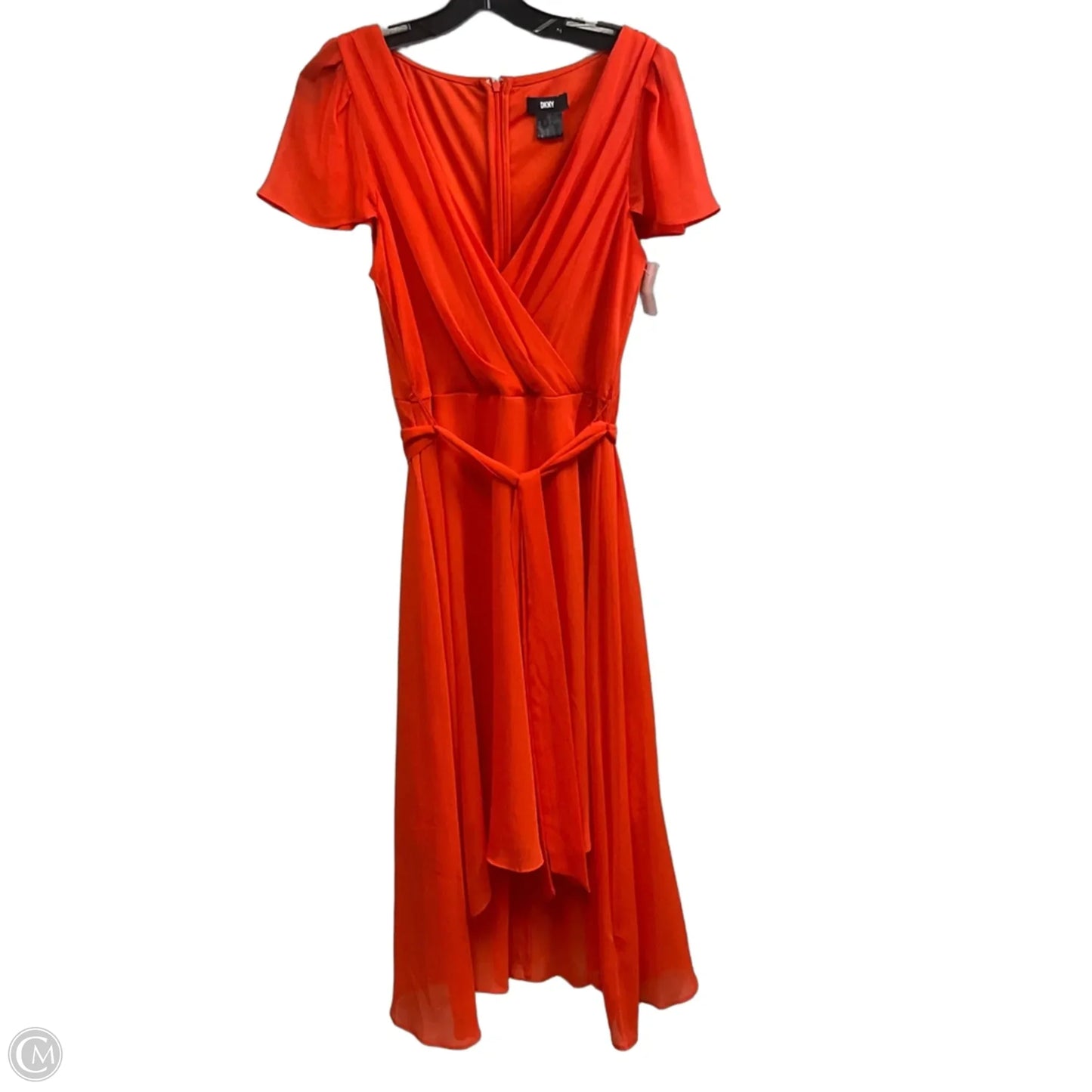 Dress Casual Midi By Dkny In Orange, Size: M