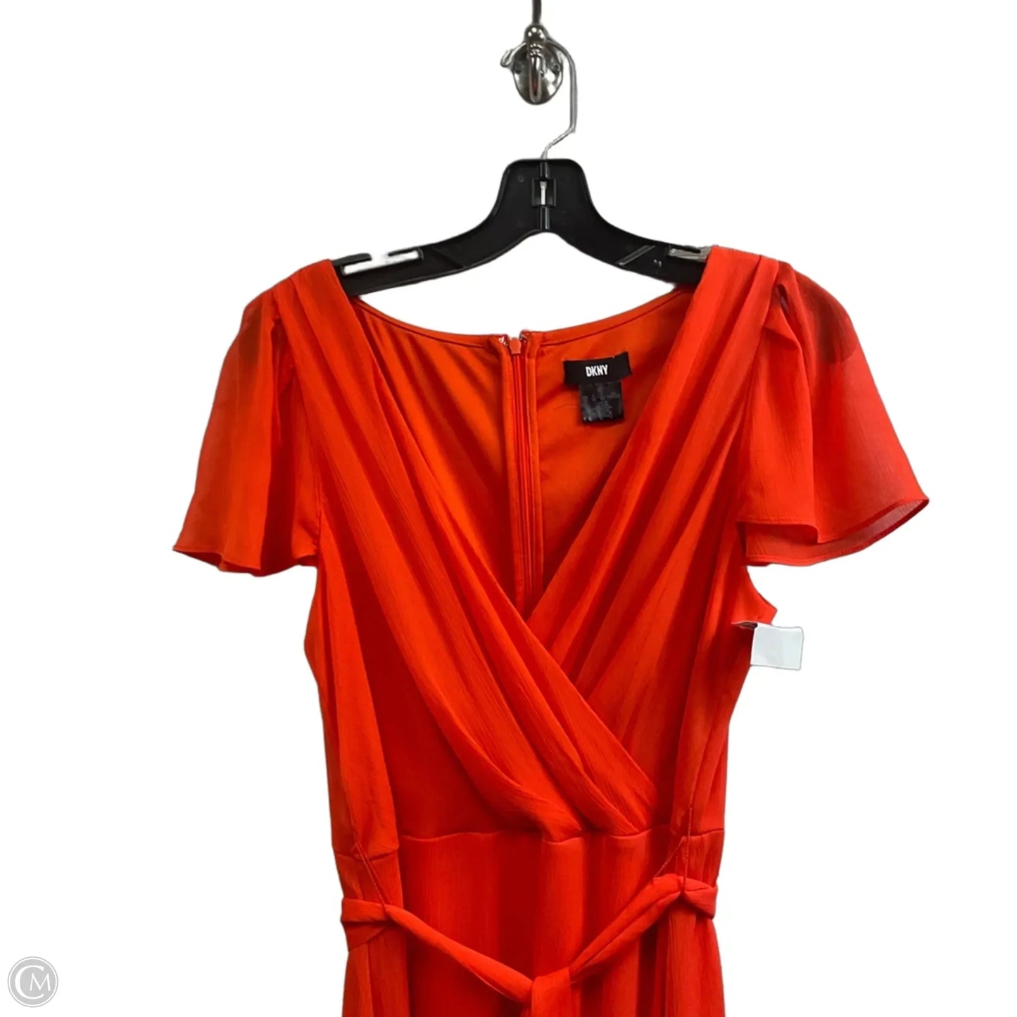 Dress Casual Midi By Dkny In Orange, Size: M