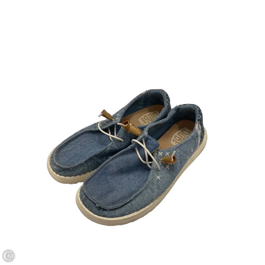 Shoes Flats By Hey Dude In Blue, Size: 9