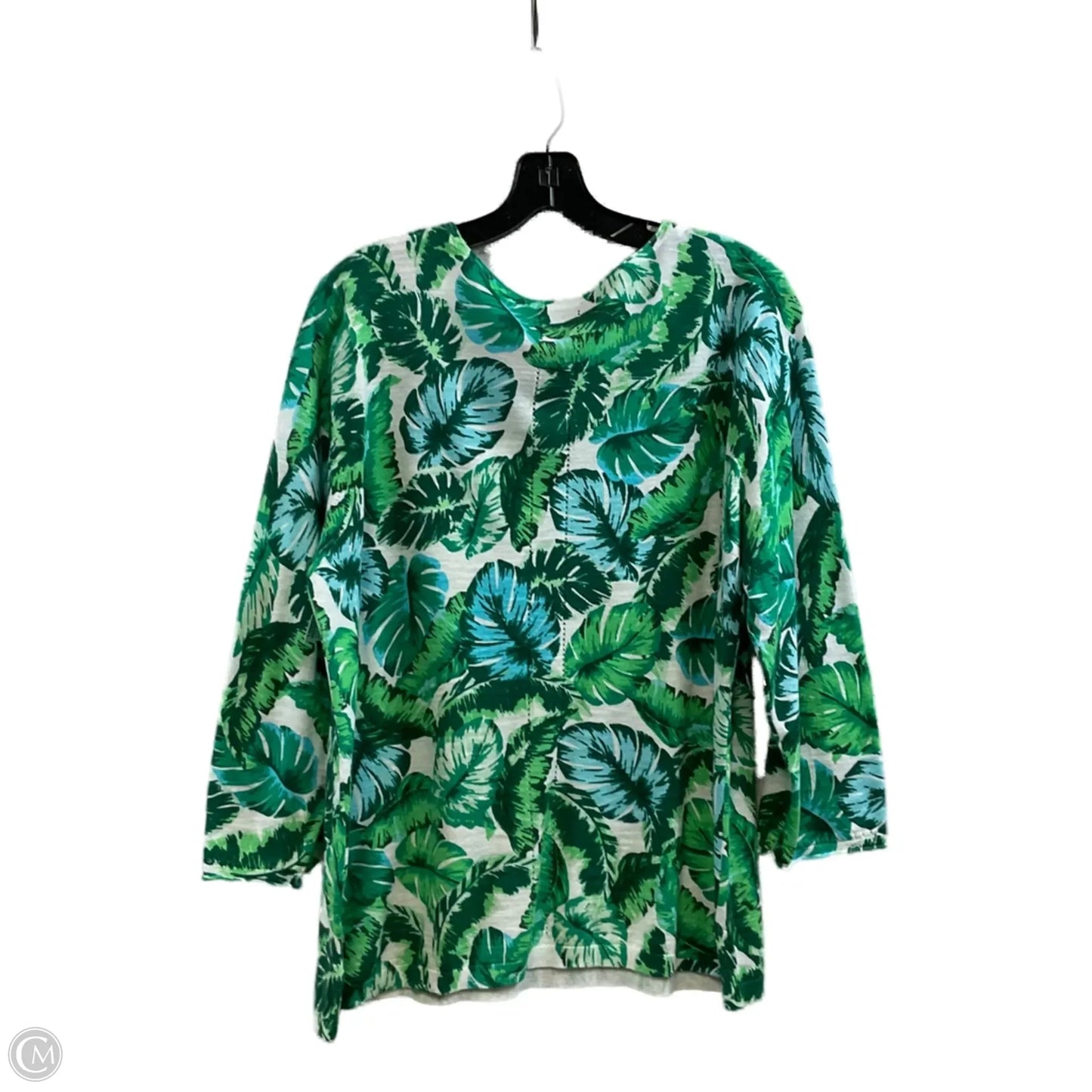 Top Long Sleeve By Talbots In Green, Size: L