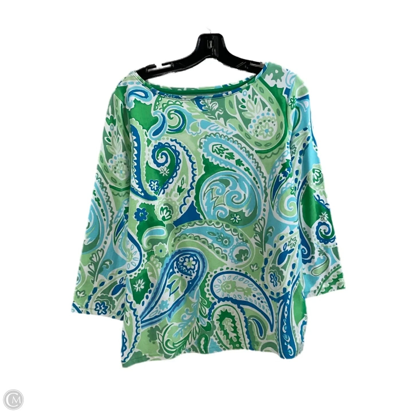Top Long Sleeve By Talbots In Blue & Green, Size: L