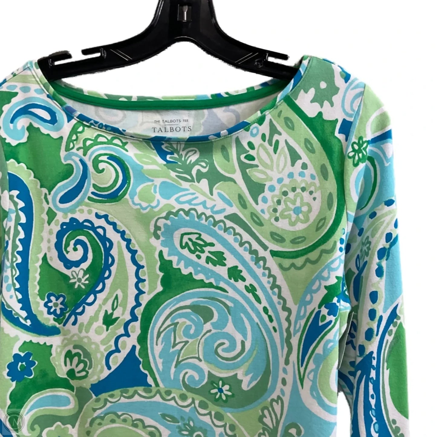 Top Long Sleeve By Talbots In Blue & Green, Size: L