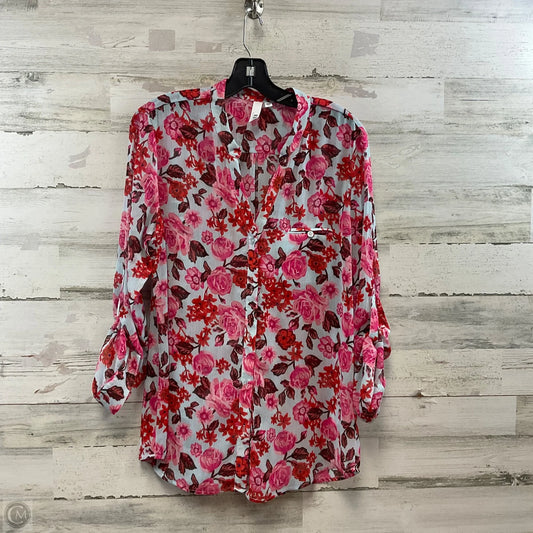 Blouse Long Sleeve By Kut In Pink, Size: L