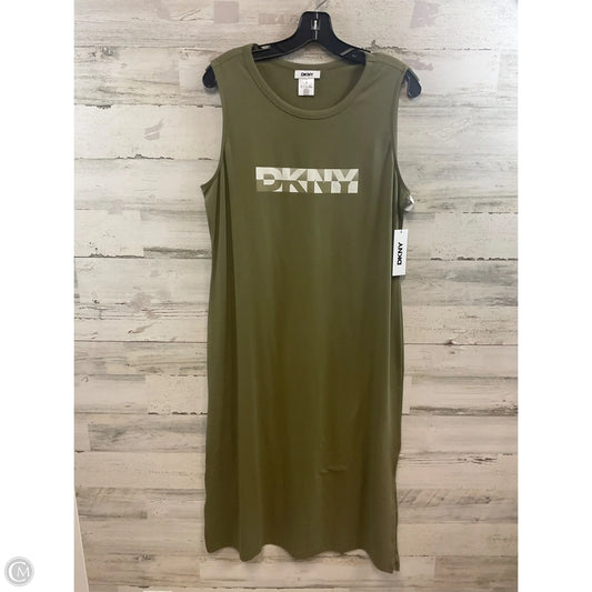 Dress Casual Midi By Dkny In Green, Size: L